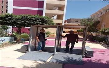 حملات رش وتعقيم لجان الثانوية العامة بمدينة ببا بني سويف