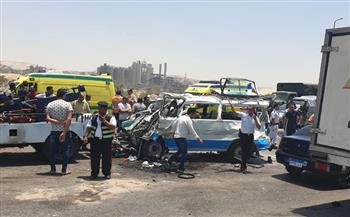   إصابة 3 في حادث تصادم بطريق أوتوستراد في منشية ناصر