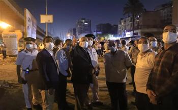   محافظ الجيزة يتفقد أعمال إصلاح كسر بخط بشارع السودان 