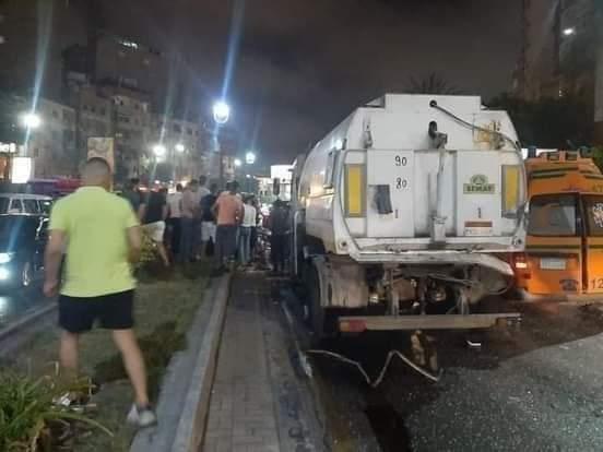 تفاصيل حادث سيارة شركة نظافة الإسكندرية 