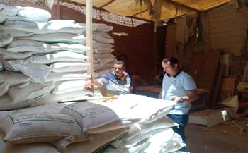   ضبط 9.5 طن سكر وأرز «مجهولة المصدر» ببني سويف