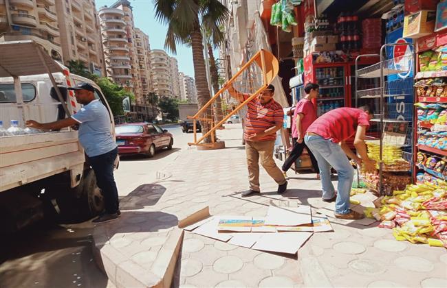 رفع ٤٨٣ حالة إشغال طريق مخالفة بالبحيرة