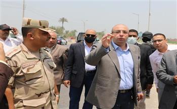 محافظ بنى سويف يأمر بسرعة رفع تشوينات الدبش التابعة لهيئة الطرق والكبارى