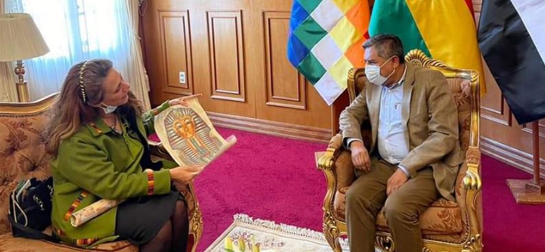 وزير الخارجية البوليفي يبحث القضية الفلسطينية مع السفيرة المصرية