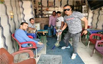   ضبط ٩ مقاهى مخالفة تقدم الشيشة للمواطنين بأوسيم
