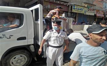   حملات إزالة الاشغالات والتعديات بالأسواق وشوارع الإسكندرية   