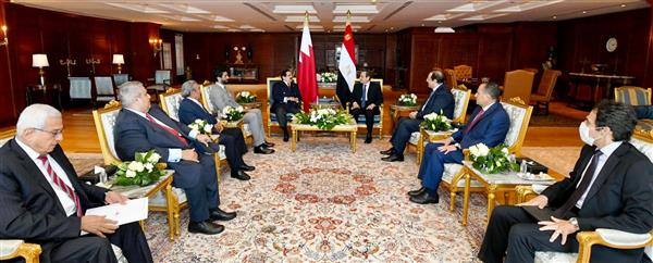 الرئيس السيسي يستعرض مع ملك البحرين تطورات سد النهضة وجهود التوصل لاتفاق ملزم