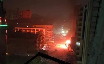   السيطرة على حريق  6 أكشاك بحى الجامعة بكفر الشيخ