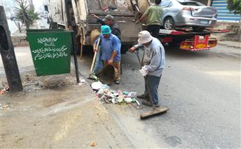   استمرار حملات النظافة في شوارع مدينة الشهداء بالمنوفية 