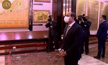السيسي يتفقد أعمال التطوير والقاعة التاريخية لـ ميناء الإسكندرية