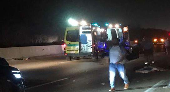 إصابة شخص في حادث انقلاب سيارة بحلوان