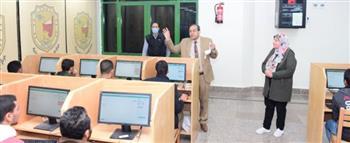 لأول مرة..527 طالب يؤدون امتحانات التمريض إلكترونياً بجامعة سوهاج  