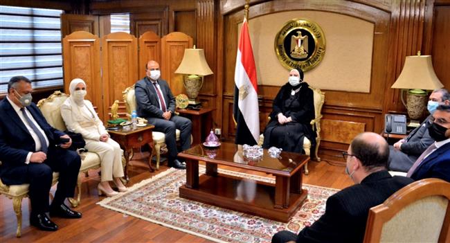وزيرة الصناعة تستقبل وفد غرفة التجارة العربية الأمريكية 