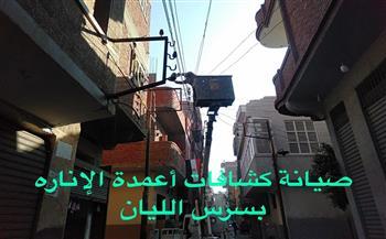 المنوفية: حملات مستمرة لصيانة أعمدة الإنارة بنطاق الوحدات المحلية.. صور