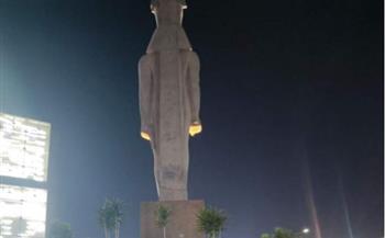   نرصد بالصور| تطوير تمثال رمسيس مستقبل ضيوف مصر على طريق المطار