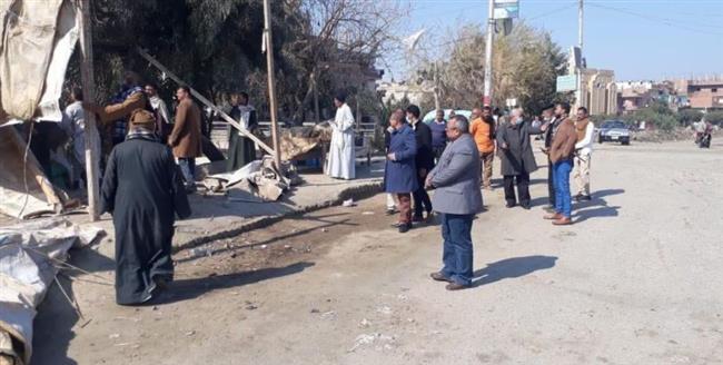 إزالة 31 حالة تعدٍ بالبناء المخالف على أملاك الدولة بقرية طوخ الخيل بالمنيا