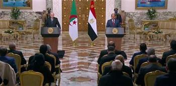   السيسي: المباحثات مع الرئيس الجزائرى عكست إرادة لتعزيز العلاقات