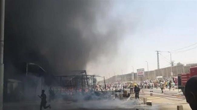 إخماد حريق داخل سوق بمنطقة حلوان دون إصابات