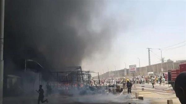 إخماد حريق داخل سوق بمنطقة حلوان دون إصابات
