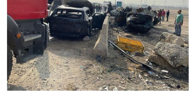 «‏المرور» تغلق جميع الطرق المؤدية لحادث الأوسطي بحلوان