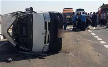   إصابة 17 شخصاً في حادث إنقلاب سيارة بالمنيا الجديدة 