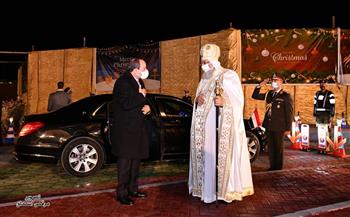   البابا تواضروس يستقبل الرئيس السيسي فى قداس عيد الميلاد المجيد