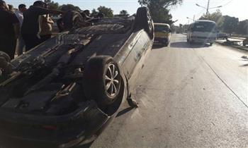   إصابة 3 أِشخاص خلال إنقلاب سيارة بالطريق الزراعي في بني سويف
