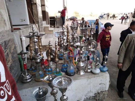 مصادرة الشيش وغلق المقاهي المخالفة بوادي النطرون بالبحيرة