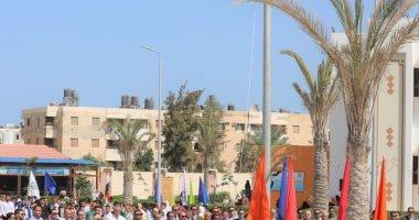 جامعة العريش تستقبل العام الدراسى الجديد بتحية العلم والسلام الجمهورى