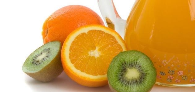 طريقة عصير الكيوي والبرتقال