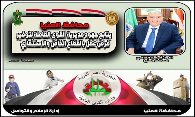 تعيين 747 شابا بمنشآت القطاع الخاص والاستثمارى فى المنيا خلال سبتمبر الماضى
