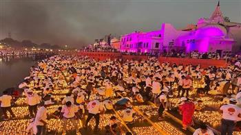   مدينة هندية تُضيء 1.6 مليون مصباح زيت في «ديوالي»