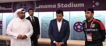 أشرف صبحي يتفقد استاد الثمامة بالدوحة المستضيف لمباريات كأس العالم لكرة القدم