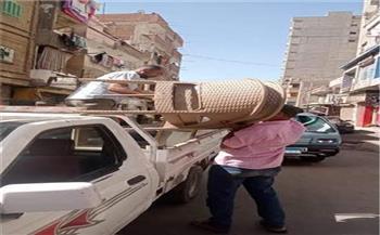 رفع 760 حالة إشغال طريق مخالف بنطاق 4 مراكز بالبحيرة