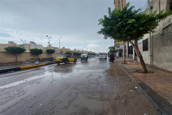 الإسكندرية: أمطار متوسطة مع استمرار شحن وتداول الحاويات بالميناء