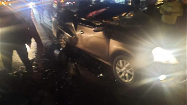 الصورة الأولى.. تصادم 6 سيارات أعلي كوبري سيدي جابر بالإسكندرية