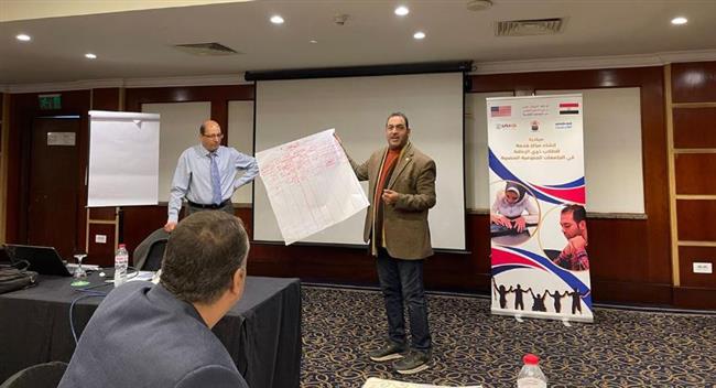 مركز خدمة الطلاب ذوي الإعاقة بجامعة سوهاج يشارك بورشة عمل تدريبية بالتعاون مع امديست الأمريكية