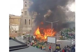   اندلاع حريق هائل بسوق غزة القديم في الموسكي