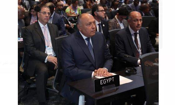 انتخاب سامح شكري رئيسا لمؤتمر COP27 في جلسته الافتتاحية 