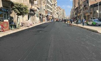متابعة رصف شوارع منطقة شبرا من النفق حتي ميدان الأتوبيس بدمنهور 