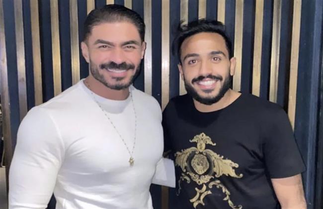 كهربا يحتفل بعيد ميلاد خالد سليم