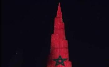 أعلى برج في العالم يتزين بعلم المغرب
