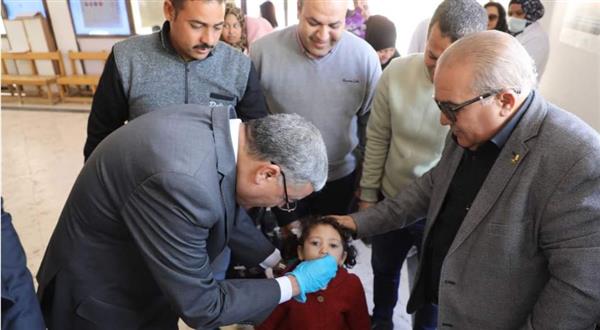 محافظ المنيا يشهد إطلاق الحملة القومية للتطعيم ضد شلل الأطفال بالمنيا الجديدة