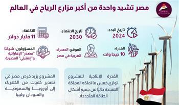 " معلومات الوزراء": مصر تشيد واحدة من أكبر مزارع الرياح في العالم