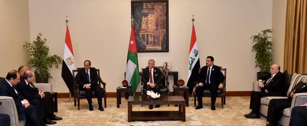 قمة ثلاثية بين الرئيس السيسي والعاهل الأردني ورئيس وزراء العراق