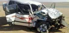 بالأسماء.. انقلاب ميكروباص على صحراوى بنى سويف