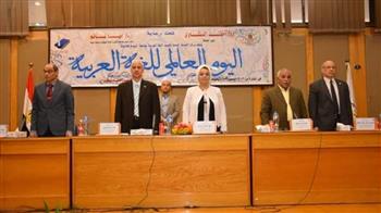   غانم وعبدالمولى يشهدان احتفال جامعة أسيوط باليوم العالمي للغة العربية