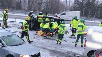 التشيك: إصابة 40 شخصًا في حوادث سير جراء تراكم الثلوج