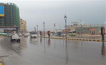 أمطار غزيرة تضرب أنحاء متفرقة من الإسكندرية 