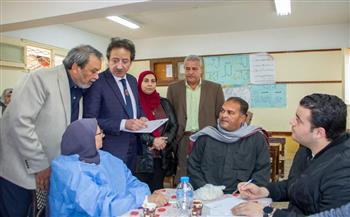 لدعم مبادرة «حياة كريمة»: تقديم الرعاية الطبية لـ 1392 حالة بقافلة جامعة طنطا بمركز قطور 
